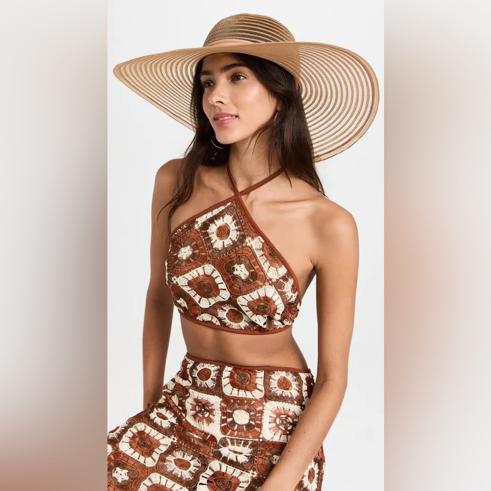 Eugenia Kim Beige and White Spiral Hat